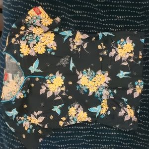 NWOT Dickies Black floral women's scrub top size small.